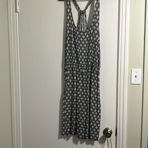 Black and white patterned tank top dress